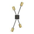 thumbnail image 2 of 4 Light Wall Sconce In Architectural Style-32 Inches Tall And 4.5 Inches Wide-Matte Black/Olde Brass Finish Z-Lite 814-4S-Mb-Obr, 2 of 5