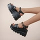 thumbnail image 1 of Sandalias de talla grande 43 para mujer, sandalias negras con plataforma y correa de hebilla, sandalias Punk de tacón alto, zapatos informales a la moda, zapatos de punta abierta para mujer 43 Gao Jinjia LED, 1 of 2