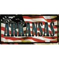 thumbnail image 1 of Arkansas On American Flag Metal License Plate, 1 of 1