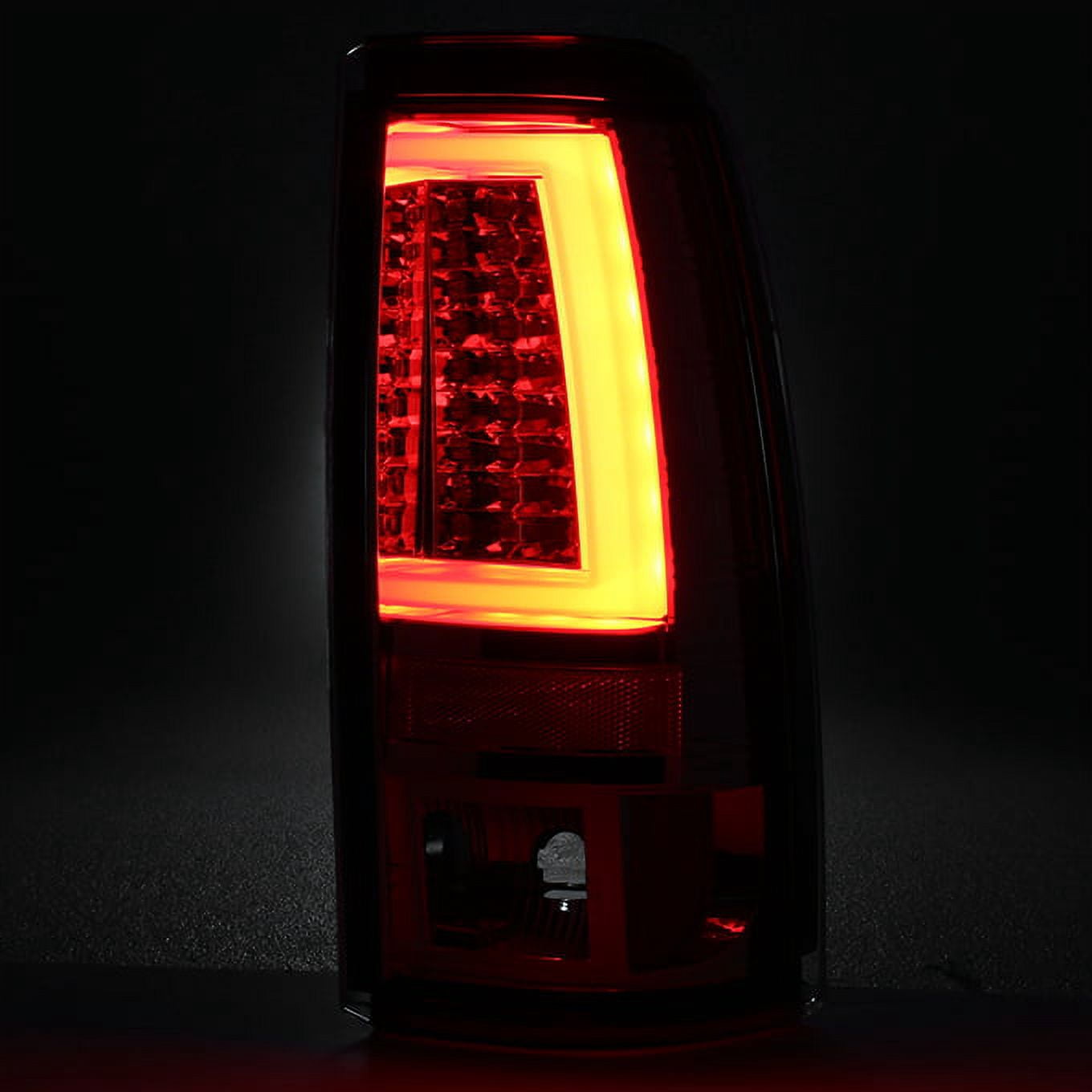 AKKON - For 1999-2002 Silverado 1500 2500 1999-2006 Sierra Pickup Truck Smoked V2 LED Tube Tail Lights Brake Lamps Pair