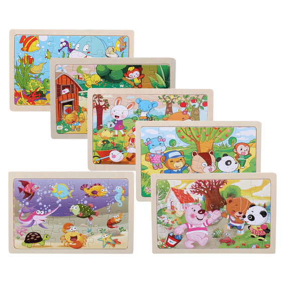 Wooden Jigsaw Puzzles, Stocking Stuffers Montessori Educational Learning Toy, Preschool Fine Motor Cognitive Play Toy, Christmas Birthday Gift for Toddler Boys Girls Ages 2 and Up 1PC