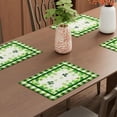 thumbnail image 4 of St. Patricks Day Green Plaid Four-Leaf Clovers Shamrocks Horseshoes Placemats Set of 4 Table Mats Table Decorations 12x18 Inch, 4 of 5