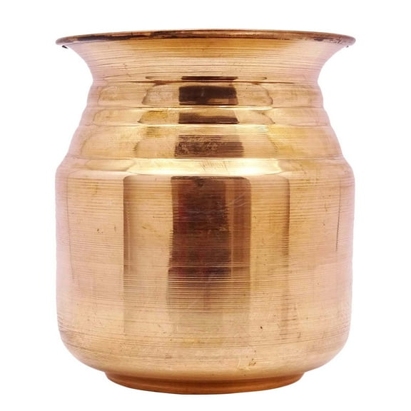 Traditional 1 Pair Kalash Prayer Lota Pot Pure Copper Pooja Item Hindu Arti