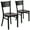 Mahogany Wood Seat/Black Metal Frame, variant on Flash Furniture 2 Pk. HERCULES Series Black Grid Back Metal Restaurant Chair - Black Vinyl Seat