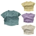 thumbnail image 3 of Gibobby Blusas Elegantes Para Niñas Camiseta de manga corta informal suelta para niños pequeños, bebés, niños y niñas （Morado， 18-24 Meses), 3 of 5