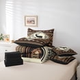 thumbnail image 6 of Manfei Classic Deer Grid 7-Piece Twin Bedding,Brown Check Pine Bedding Comforter Set,Black Reversible, 6 of 7