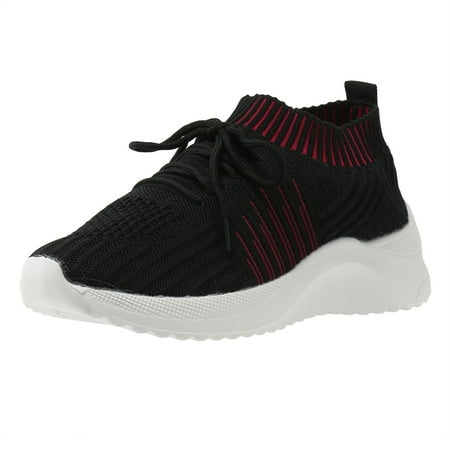 

Simple Womens Shoes Sneaker For Women Casual Sport Shoes Mesh Running Shoes Striped Pattern Lace Up Front Running Shoes