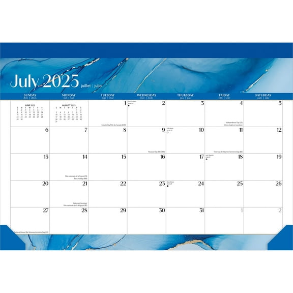 Crackled Blush | 2026 14x10" 18 Months Academic Desk Pad Calendar | July 2025 - December 2026