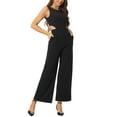 thumbnail image 2 of INSPIRE CHIC Elegant Jumpsuit for Women's Sleeveless Backless Cutout High Waist Wide Leg Pants Romper, 2 of 5