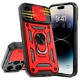 thumbnail image 4 of Elegant Choise for iPhone 14 Pro Max Case with Ring Stand Slide Camera Lens Protective Phone Cover, Red, 4 of 14