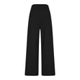 thumbnail image 5 of TEAJOPSUU Women Dress Pants Classic Office Trousers Solid Color High Waist Straight Leg Office Work Long Pants B-Black, 5 of 9