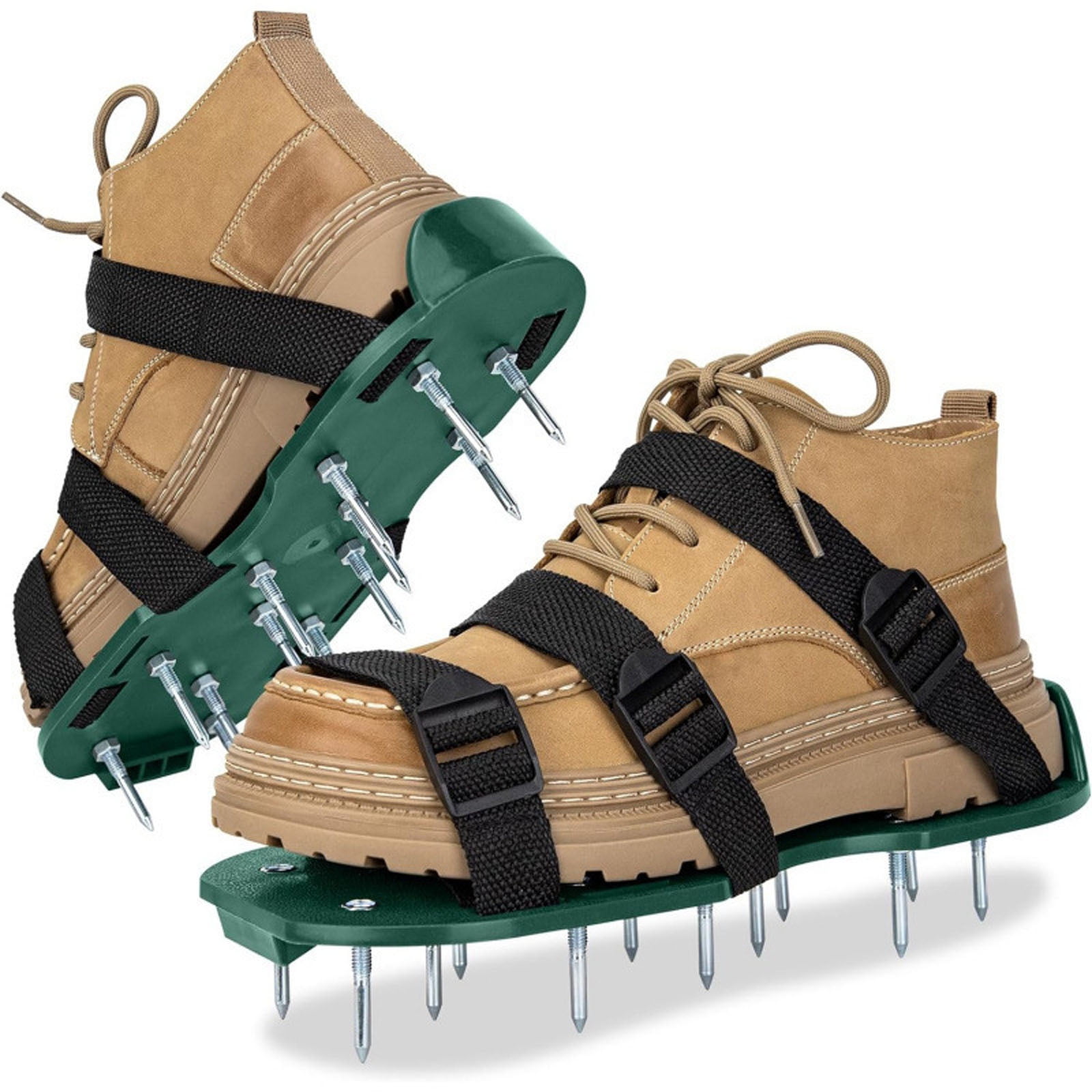 Grass Aerator Shoes with Adjustable Hook Loop Straps and Heavy Duty Prong, Soil Aerator Tool for Aerating Patio Yard Garden