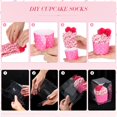 thumbnail image 6 of KYGABAK 4 Pairs Christmas Fuzzy Cupcake Socks for Women Girl Fluffy Slipper Socks DIY Gift Boxes for Winter Valentines-Style E, 6 of 10