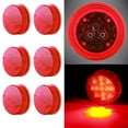 thumbnail image 2 of Scitoo 6 pcs 2.5" Round Truck Trailer Clearance Marker Red Led Round Side Marker Light Flush Mount, 2 of 5