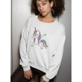 thumbnail image 2 of Colorful Dabbing Unicorn Sweatshirt Women -Image by Shutterstock, Female 4X-Large, 2 of 4