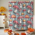 thumbnail image 3 of Shower Curtain 36"W x 72"L Thanksgiving Autumn Watercolor Mushrooms Fabric Shower Curtains Set with Hooks Water Repellent Bathroom Curtains Machine Washable Bathroom Accessories, 3 of 6