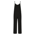 thumbnail image 5 of Timegard Plus Size Rompers for Women Deep V Neck Spaghetti Strap Ribbed Wide Leg Loose Comfy Jumpsuit, 5 of 6