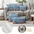 thumbnail image 6 of Orange Navy Blue Coral Outdoor Waterproof Pillow Covers, Summer Beach Coastal Ocean Ombre Decorative Square Throw Pillowcase Sofa Cushion Sham for Patio/Couch/Chair, 24"x24" 2 Pack, 6 of 8