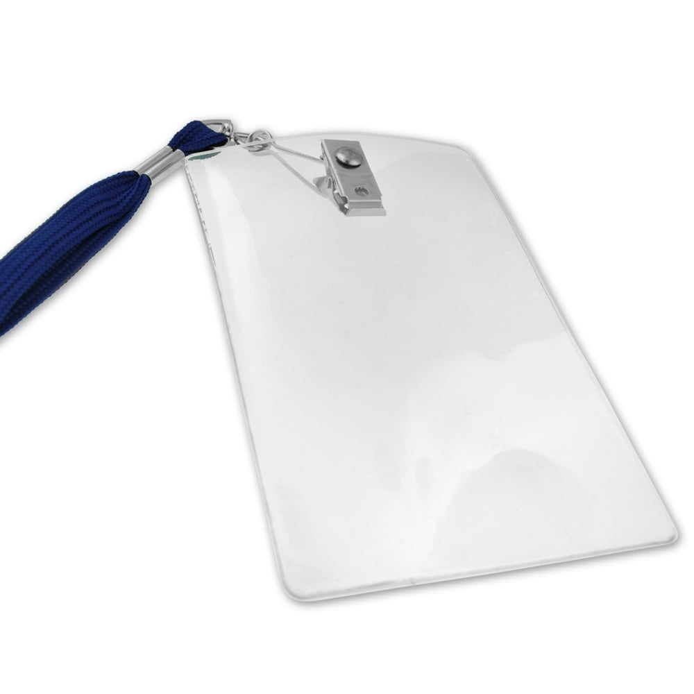 Large Vertical Badge Holder with Clip - 25 PACK