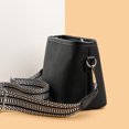 thumbnail image 4 of Bolso de hombro de piel de vaca de primera capa Bolso cruzado de moda Casual para el trabajo (Negro), 4 of 8