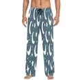 thumbnail image 2 of White Moon and Stars Mens Cotton Pajama Pants Long Staple Lightweight Sleep Bottoms with Pockets Breathable, 2 of 7