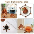 thumbnail image 5 of YUNOVA Wooden Tree-Shaped Foldable Trivets Set - Walnut, Tree-Inspired Hot Dish Holders for Kitchen Countertop, Foldable Pot Bowl Tea Pot Protectors, 4-Piece Natural Wood Decor, 5 of 8