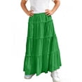 thumbnail image 7 of WQNVRNR Girls Tiered Hem Skirts- Elastic Waist High Waist A-Line Casual Flowy Skirts Green Size 5, 7 of 7