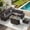 Grey, variant on STARY 6 Pieces Outdoor Sectional Sofa with Wide Armrests, Patio Conversation Set, PE Rattan Furniture Set for Backyard, Blue