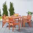 thumbnail image 3 of Renaissance Outdoor Patio Hand-scraped Wood 7-piece Dining Set with Stacking Chairs, 3 of 5