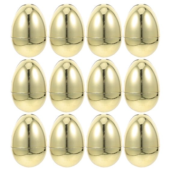 OFFIGAM Set of 12 Realistic Golden Plastic Eggs for Crafts, Easter Decorations, Projects, and Educational Activities