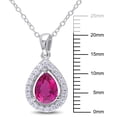 thumbnail image 2 of Everly Women's Created Ruby and Created White Sapphire Teardrop Halo Pendant with Chain, 2 of 9