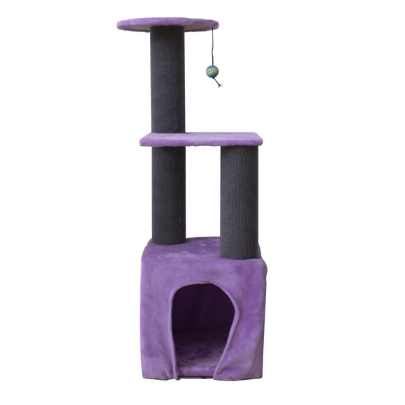 Rascador Búrmes AmuebleZ Tipo Torre Color Morado Con Gris