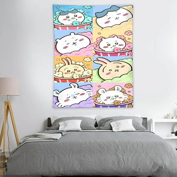 Tapestry for Chiikawa Bedroom Dorm wall hanging Funny Poster Backgrounds Wall Art Decorations Kids Girls Teens Gifts Cute 40×30 inch