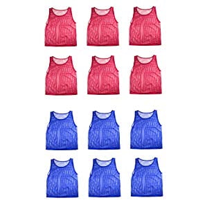 Nylon Mesh Scrimmage Team Practice Vests Pinnies Jerseys for Children Youth Sports Basketball, Soccer, Football, Volleyball (12