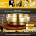 thumbnail image 2 of 7.3In Gold Large Stainless Steel Soup Bowl, 35OZ Double Walled Sashimi Dish, Unbreakable Bowl for Re, 2 of 5