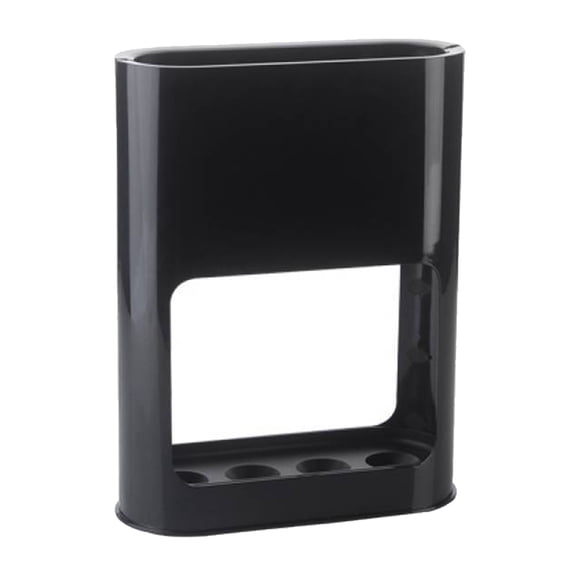 Inteprter Paraguas de lluvia, soporte de suelo de repuesto, Color sólido, antideslizante, Universal, 4 ranuras, para sala de estar, balcón, Almacenamiento y organización del hogar Negro