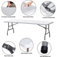 thumbnail image 5 of HomGarden Plastic Folding Table, Portable Indoor Outdoor Heavy Duty Utility Table for Game Puzzles Crafting Picnic Camping Dining Party, White (8 FT), 5 of 9