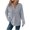 Gray, variant on Fashion Hoodies for Women Pullover Plus Size Solid Color Casual Hooded Button Long Sleeve Drawstring Sweatshirt Top