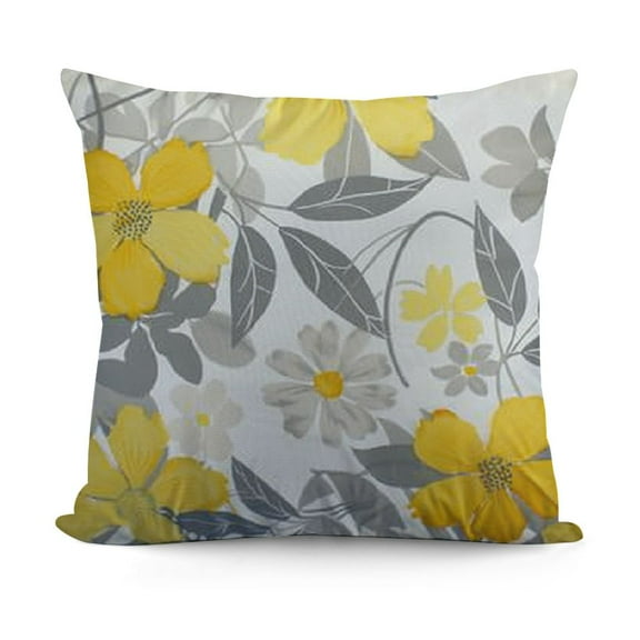 Shiartex Throw Pillow Covers 20x20 Square,Soft Two Sides Print Yellow Flower Decorative Pillows Case for Couch,Bed,Living Room,Car