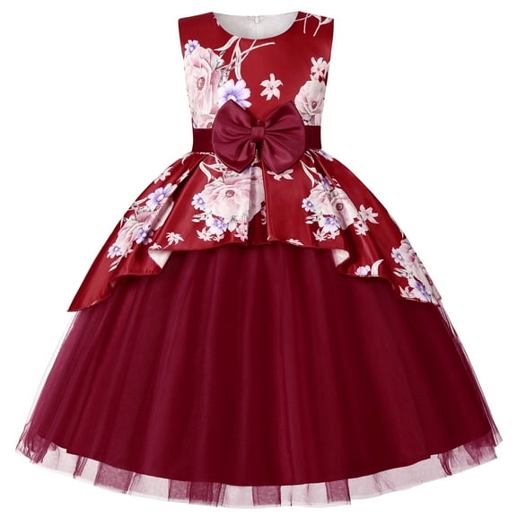 Flower Girl Sleeveless Dresses for Wedding Birthday Pageant Christmas
