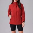 thumbnail image 2 of Windbreaker Jacket for Women Detachable Hooded Windproof and Waterproof Jacket with Pockets Solid Color Hooded Zip Up Casual Lightweight Hiking Travel Jackets, 2 of 6