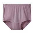 thumbnail image 2 of Lightweight Nylon High Rise Women's Underwear Plus Size Soft Stretch Briefs for Tummy Control & Comfort Purple L, 2 of 3
