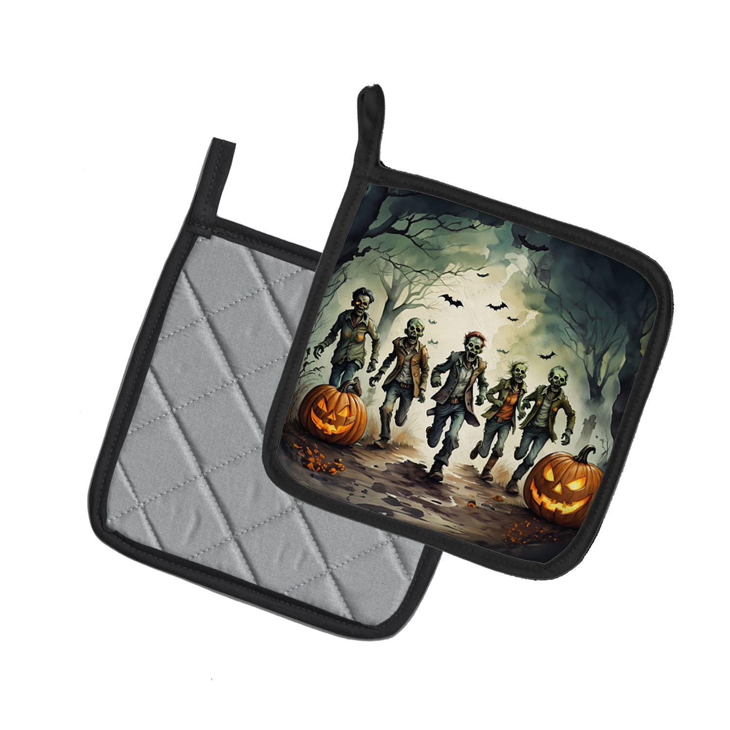 Halloween Pair of Pot Holders 7.5x7.5 Inch Heat Resistant Kitchen Decor