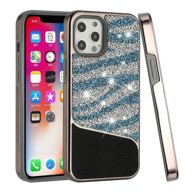 Animal Design Case Compatible with Apple iPhone 11 Pro MAX Bling Animal Design Glitter Hybrid Thick TPU Shiny Protective Rubber Frame Cover Blue
