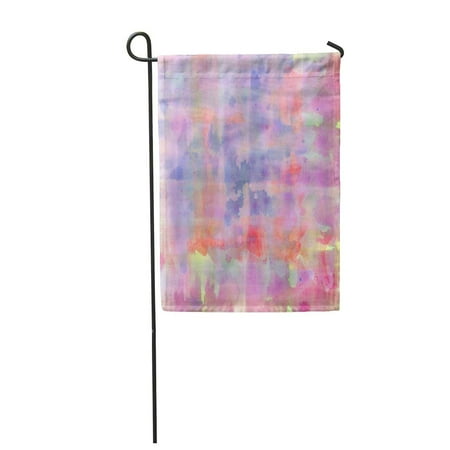 SIDONKU Colorful Hand Watercolor Wash Rainbow Green Yellow Blue Red Pink Lilac Purple Garden Flag Decorative Flag House Banner 12x18 inch
