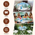 thumbnail image 7 of Blue Christmas Round Tablecloth, Fitted Table Cover with Elastic for 36"-44" Round Tables, Xmas Tree Snowman Elk Snowflake Table Cloth Outdoor Indoor Dinning Party Waterproof Tablecloths, 7 of 7