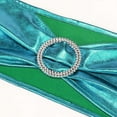 thumbnail image 6 of Efavormart 5 pack Metallic Spandex Chair Sashes With Attached Round Diamond Buckle for Wedding Party Ceremony Reception Decorations - Teal, 6 of 11