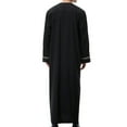thumbnail image 6 of QUINDOS Mens Shirts Men's Fall And Winter Fashion Casual Muslim Robe Arab Middle Robe Long Style Long Sleeve Embroidered St ing Neck Pocket Long Robe Comfortable Leisure T Shirts, 6 of 8
