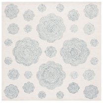 SAFAVIEH Jardin Archimedes Floral Area Rug, Ivory/Gray, 6' x 6' Square