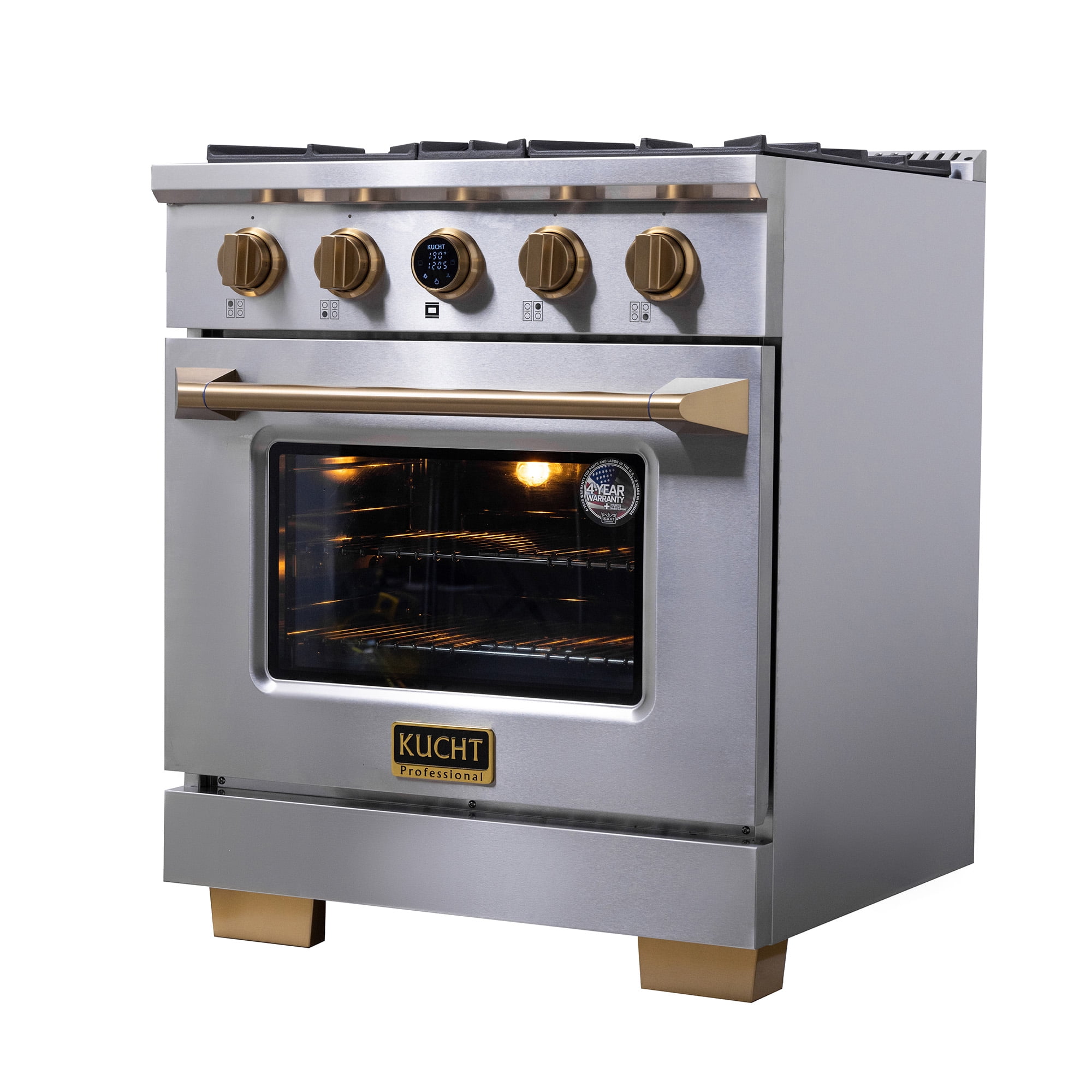 30 in. 4.2 cu. ft. 4 Burners Dual Fuel Range for Natural Gas in Stainless Steel